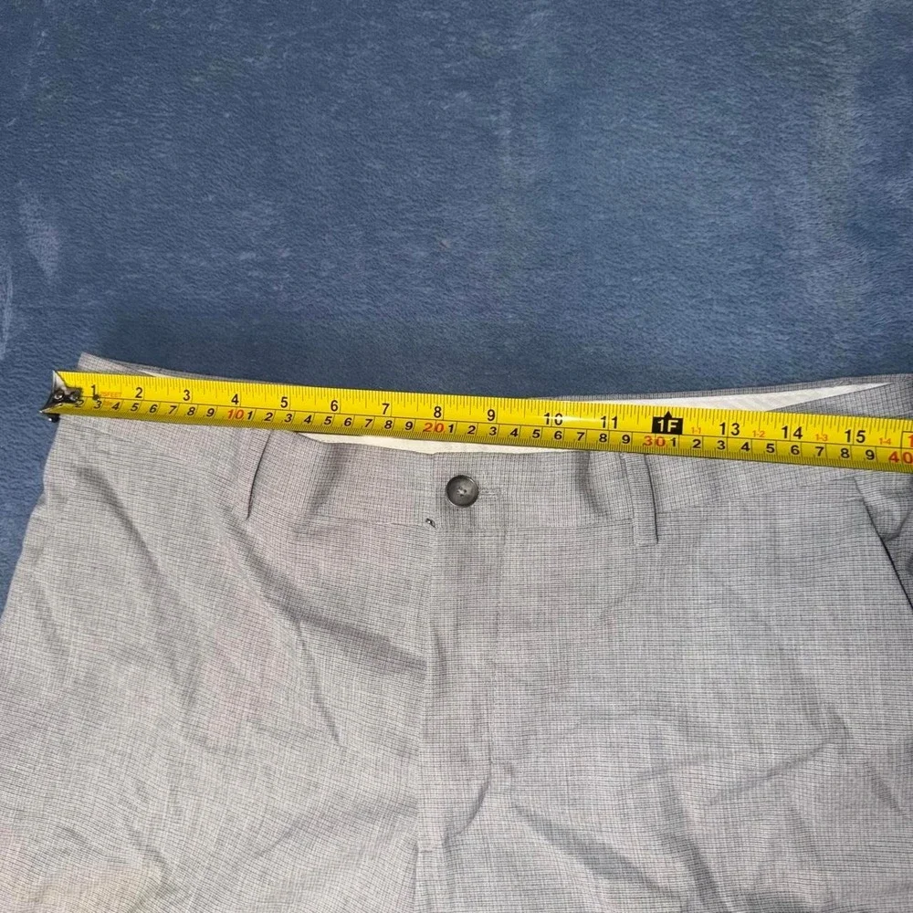 Zara gray checkered pants with thin white pinstripes